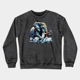 A powerful elephant in modern art Crewneck Sweatshirt